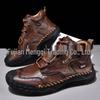 2025 Men's Plus Size Martin Boots - Mid-top, Autumn/Winter, Outdoor Casual, Thick Sole, Short Motorcycle Style.