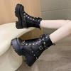 High-heeled Martin Boots for Women's New Autumn and Winter British Style Small Man Sweet and Cool Platform Locomotive Short Boots