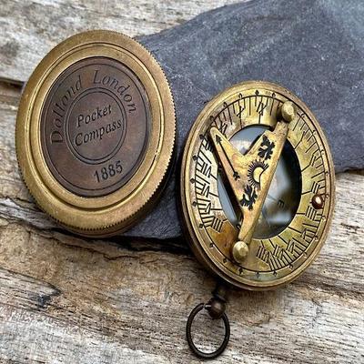 Bussola tascabile in ottone bussola fatta a mano meridiana steampunk regali per lui