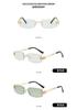 New color-changing lenses, frameless metal sunglasses, European and American outdoor street photography, sunscreen and UV protection glasses