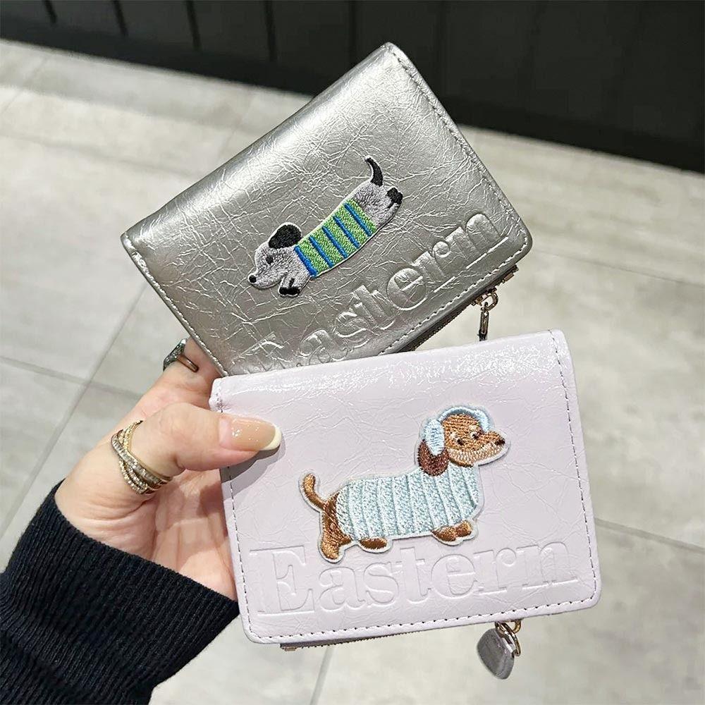 Fashion PU Leather Short Wallet Large Capacity Lightweight Card Bag Wallet Cute Cartoon Women Wallet