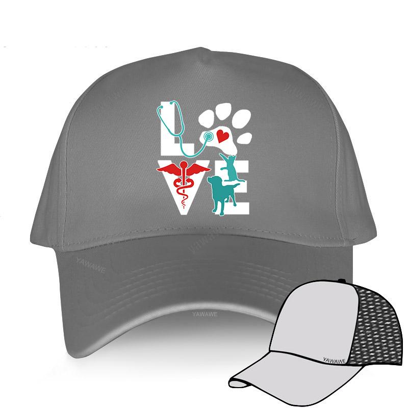 Baseballkappe für Herren und Damen, verstellbar, Motiv: „Love Veterinary Medicine“, süße Buchstaben, Geschenk, Unisex, klassischer Hut, Hip-Hop-Cap