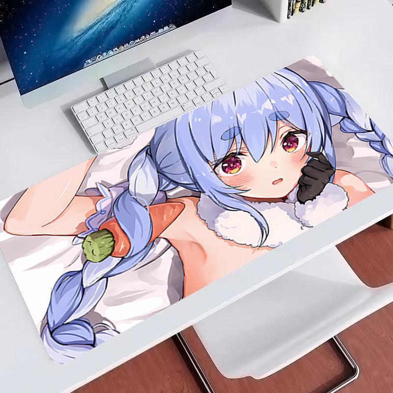 Large Gaming Mouse Pad Pc Computer Accessories Hololive Usada Pekora Kawaii Desk Mat Nonslip Anime Mousepad Gamer Keyboard Pad