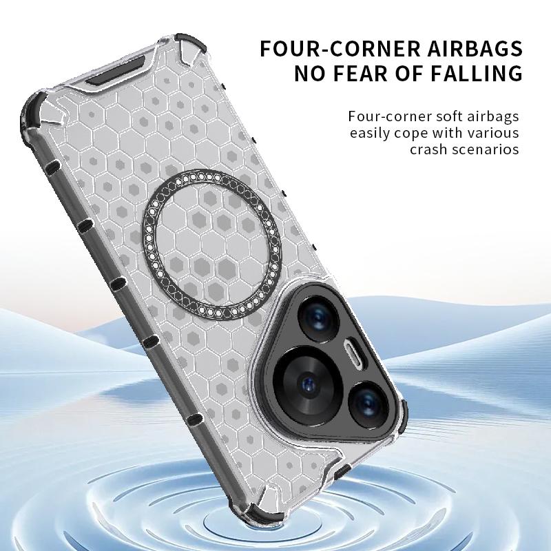 For Huawei Pura 70 P70 Pro Plus Magnetic Ring Back Cover Phone Case Magsafe Ring Wireless Charge Lens Protect Shockproof Cases