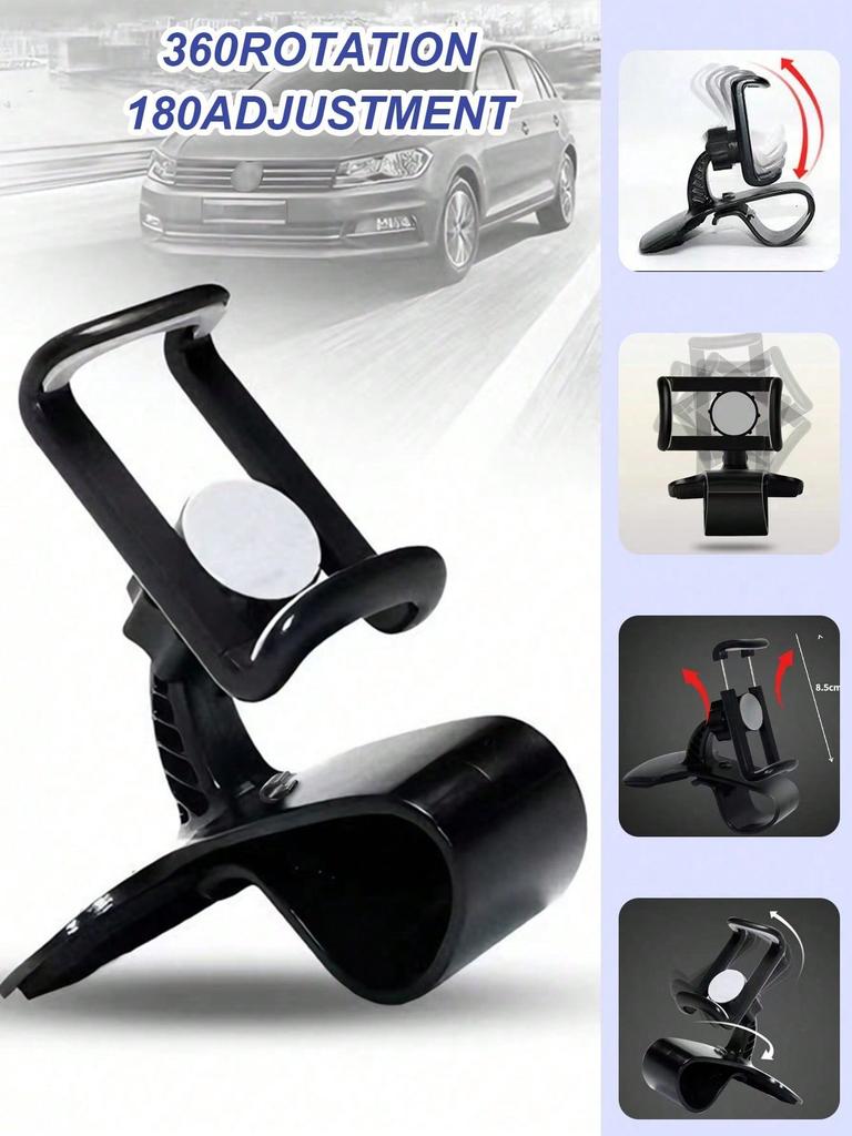 360° Rotating Car Phone Mount – Compatible with All Smartphones, a Clip-On Holder Specifically for Car Navigation