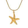 Stainless Steel Star Shell Pendant Necklace – Elegant and Personalized Women's Fashion Accessory