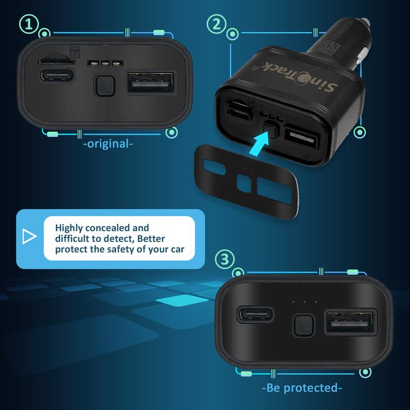 SinoTrack Dual USB Car Cigarette Lighter GPS Tracker ST-909 Car Phone Charger with Free Online Tracking APP