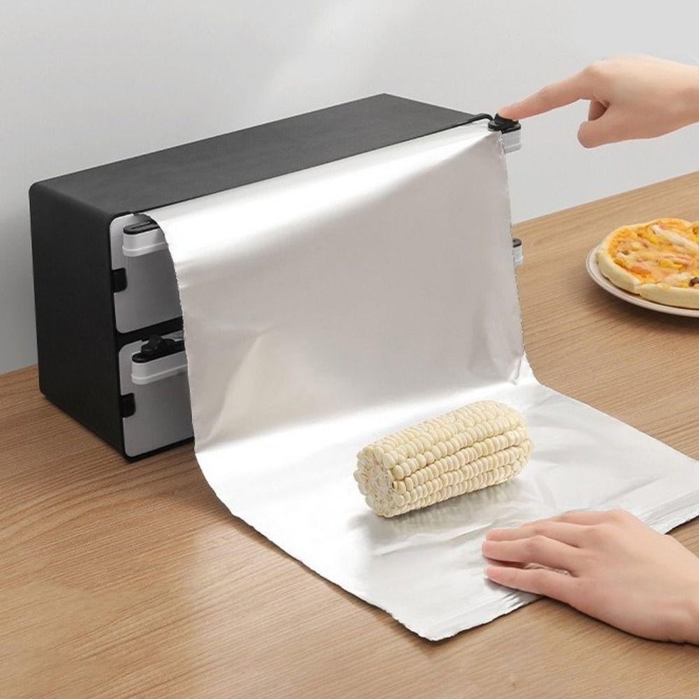 Refillable Cling Film Cutter Plastic Aluminum Foil Cutting Machine Stretch Film Cutter  for Kitchen