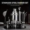 23-Piece Cocktail Shaker Set Stainless Steel Bar Tools with Black Acrylic Stand Complete Bartending Kit for Home Bar Party Use