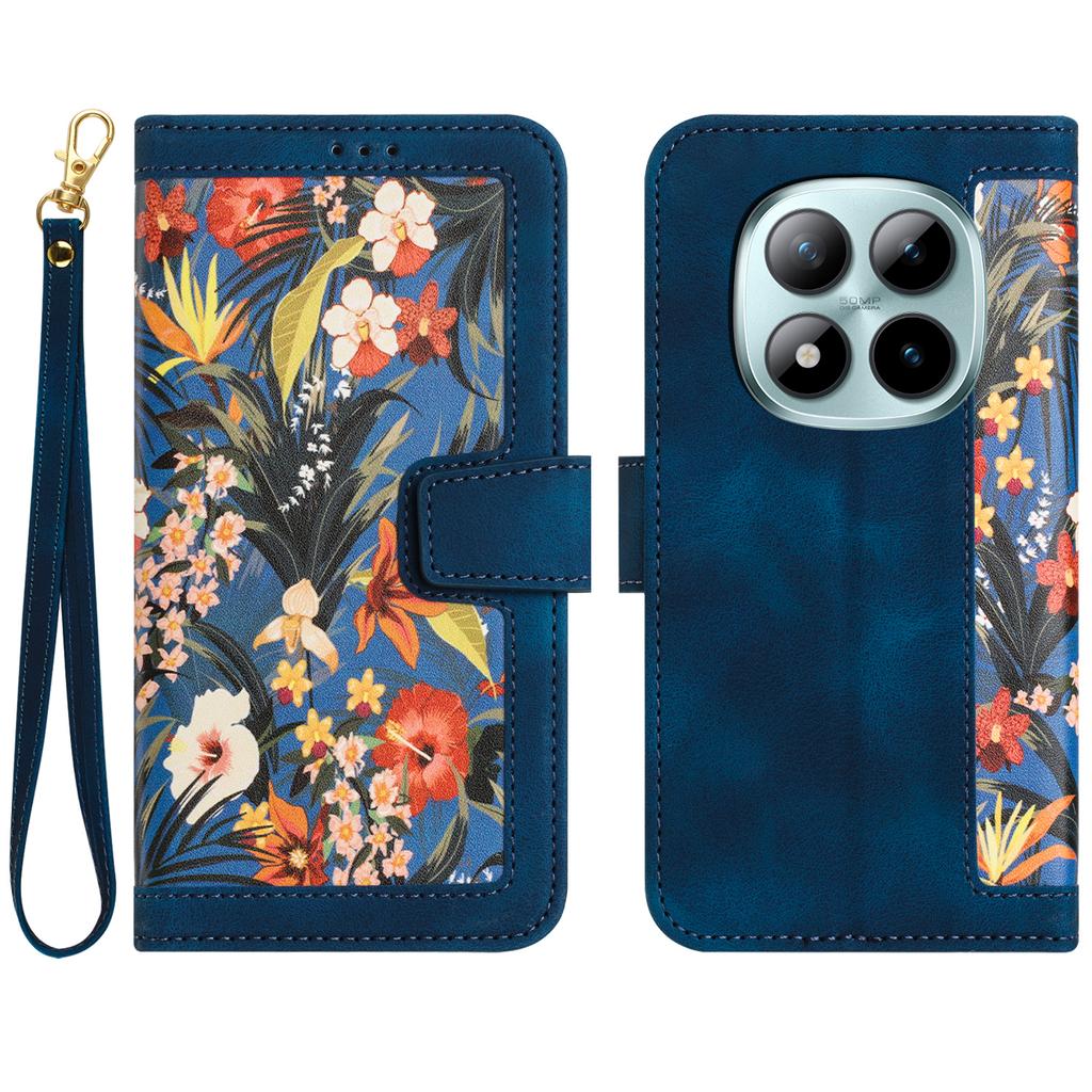 For Xiaomi Redmi Note 15 Pro 5G (Global) Case PU Leather Floral Phone Cover with Card Slots