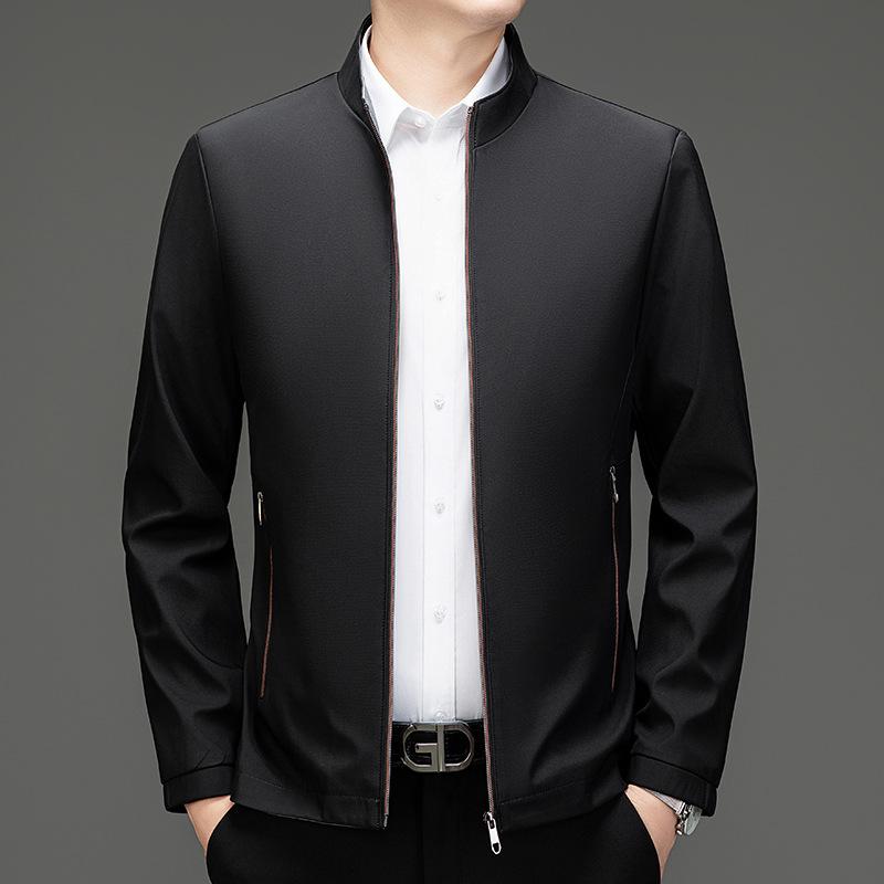 New Spring and Autumn Men's Executive Jacket Business Small Stand Collar Young and Middle-aged Casual Dad Wear