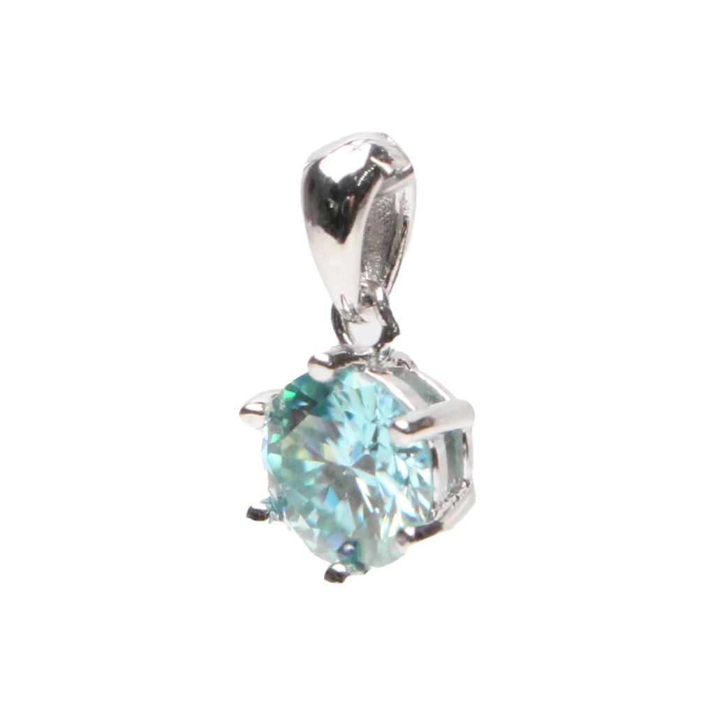 Bien Vetu Blue Moissanite Pendant 1 Carat Simple Prong 472
