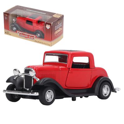 1:32 Classic Car Model Alloy Vintage Simulation Toy Antique Pullback Opened Doors Model Red