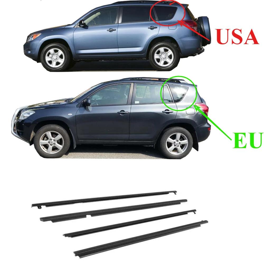 4 ks Gumové lišty vnějších oken USA nebo EU pro Toyota RAV4 2009-2012 75720-0R020 Ochrana skla Vodotěsná lišta pro sklo RAV-4 XA30