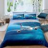 3D Airplane Pattern Bedding Set, Down Duvet Cover with Pillowcase, Single Double Bed, Queen King, Full Size Home Decoration Gift