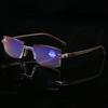 Men Square Rimless Reading Glasses Women Anti Blue Light Blocking Frameless Presbyopic Glasses Frame Diopters +1.0 1.5 2 2.5