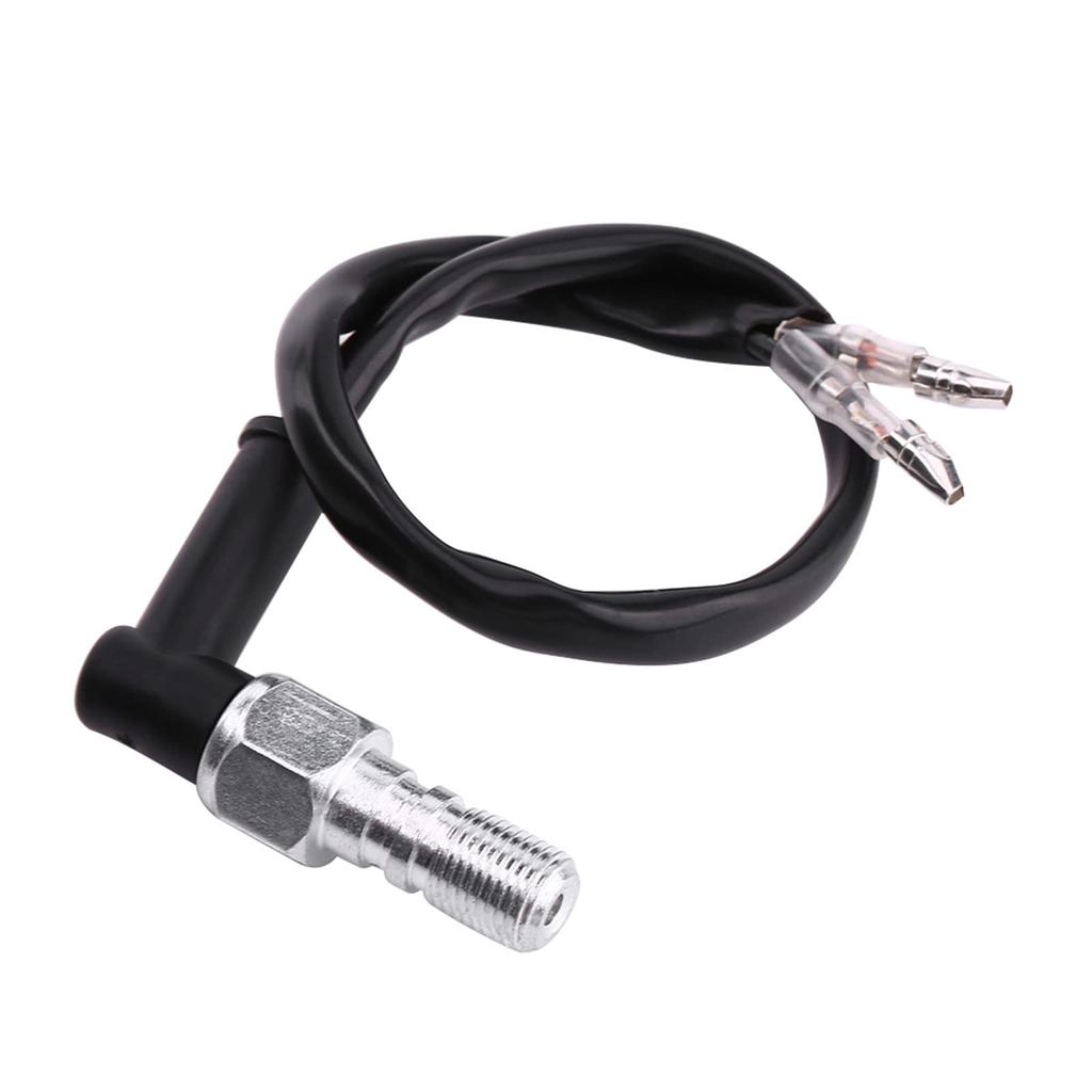 Brake Switch Bike-Qiilu Hydraulic Brake Switch Motorcycle Hydraulic Brake Switch Curved Head M10 1.25mm / 1mm with Washers (M10x1)