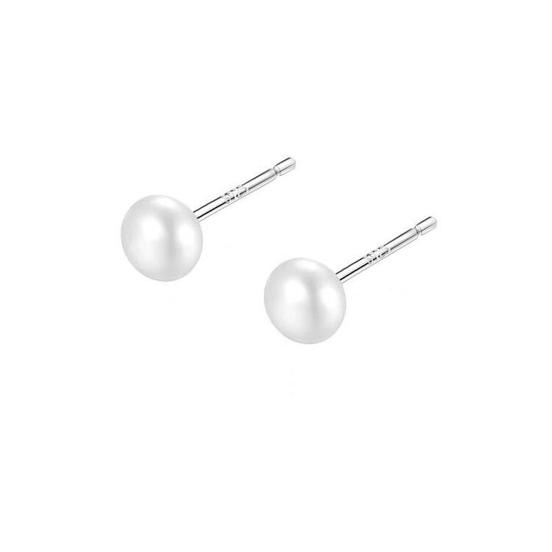 S925 Japanese And Korean Tide Personalized Broken Silver Color Beaded Stud Earrings Women'S Light Luxury Niche High-End Design Earrings