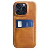 For iPhone 16 Pro Max Case Dual Card Slots Leather Coated PC Hard Phone Cover
