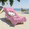 1pc Hello Kitty Bow Beach Towel Single Sided 2D Print Quick Dry Microfiber Towel for Beach Pool Bath Cute Kawaii Aesthetic Vibe