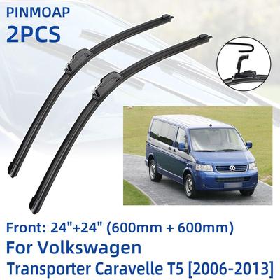2PCS Front Windshield Windscreen Wiper Blades For Volkswagen Transporter Caravelle T5 2006-2013 24"+24"  Window Brushes Cutter Accessories 2006 2007 2