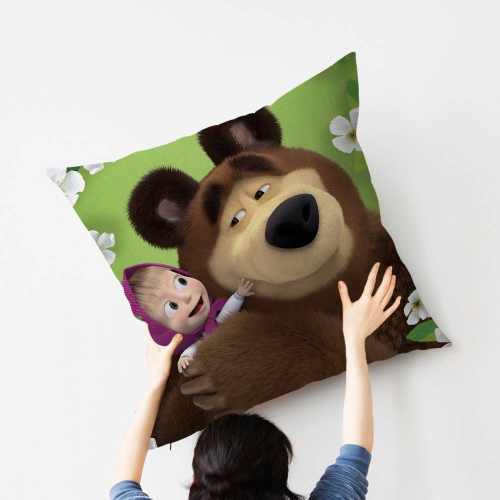 MMasha And BBears Personalized picture text home decorative pillows Household Gifts 45x45cm