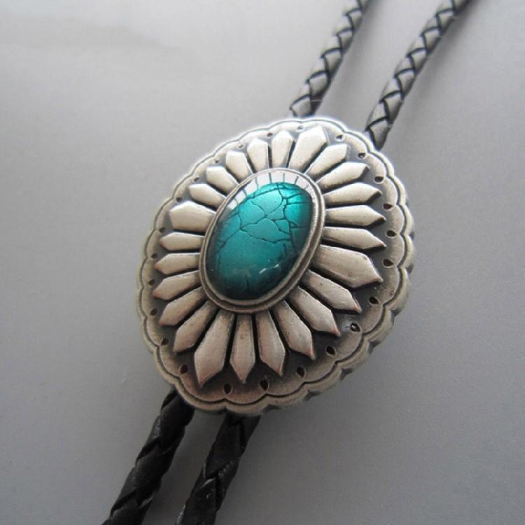 Catena Camicia Retros Collare Bolo Corda Collana in Pelle Cravatta Cravatta da Uomo d'Affari per Uomini alla Moda
