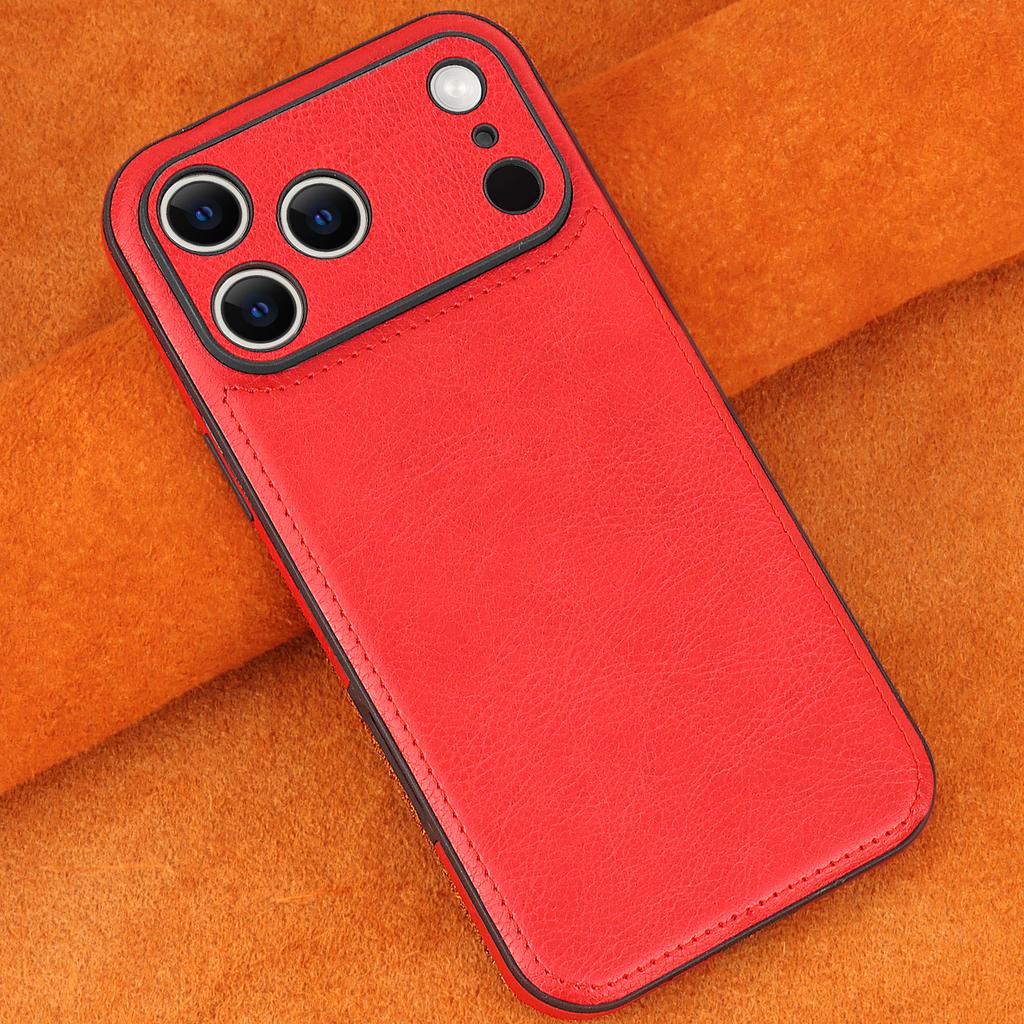 Luxury High-end Leather Case for iPhone 17 Pro Max 16 Pro 16e 15 14 Plus 13 12 11 XS XR X 7 8 Lens Protection Mobile Phone Cover