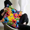 S-Sesame Street TV Cute Cartoon Pillow Covers Cartoon Sofa Decorative Home Double-sided Printing Short Plush Cute Cushion Cover