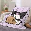 1pc, Sanrio Cute Kawaii Character Home Decor Flannel Blanket, Perfect Gift for Bedroom, Living Room, Travel, Camping, Car, Beach, Office Nap. Ideal as