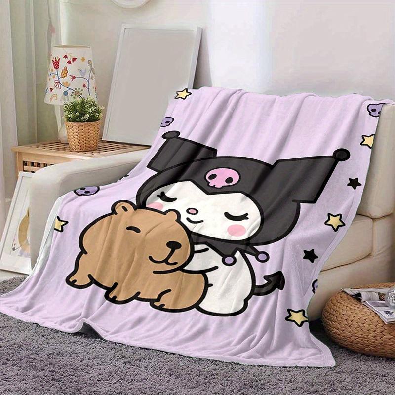 1pc, Sanrio Cute Kawaii Character Home Decor Flannel Blanket, Perfect Gift for Bedroom, Living Room, Travel, Camping, Car, Beach, Office Nap. Ideal as