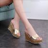 Dames Zomer Mode Schoenen Dikke Zool Platform Sandalen Goud Zilver Pailletten Bling Trendy Slippers Maat 34 Pantuflas Mujer