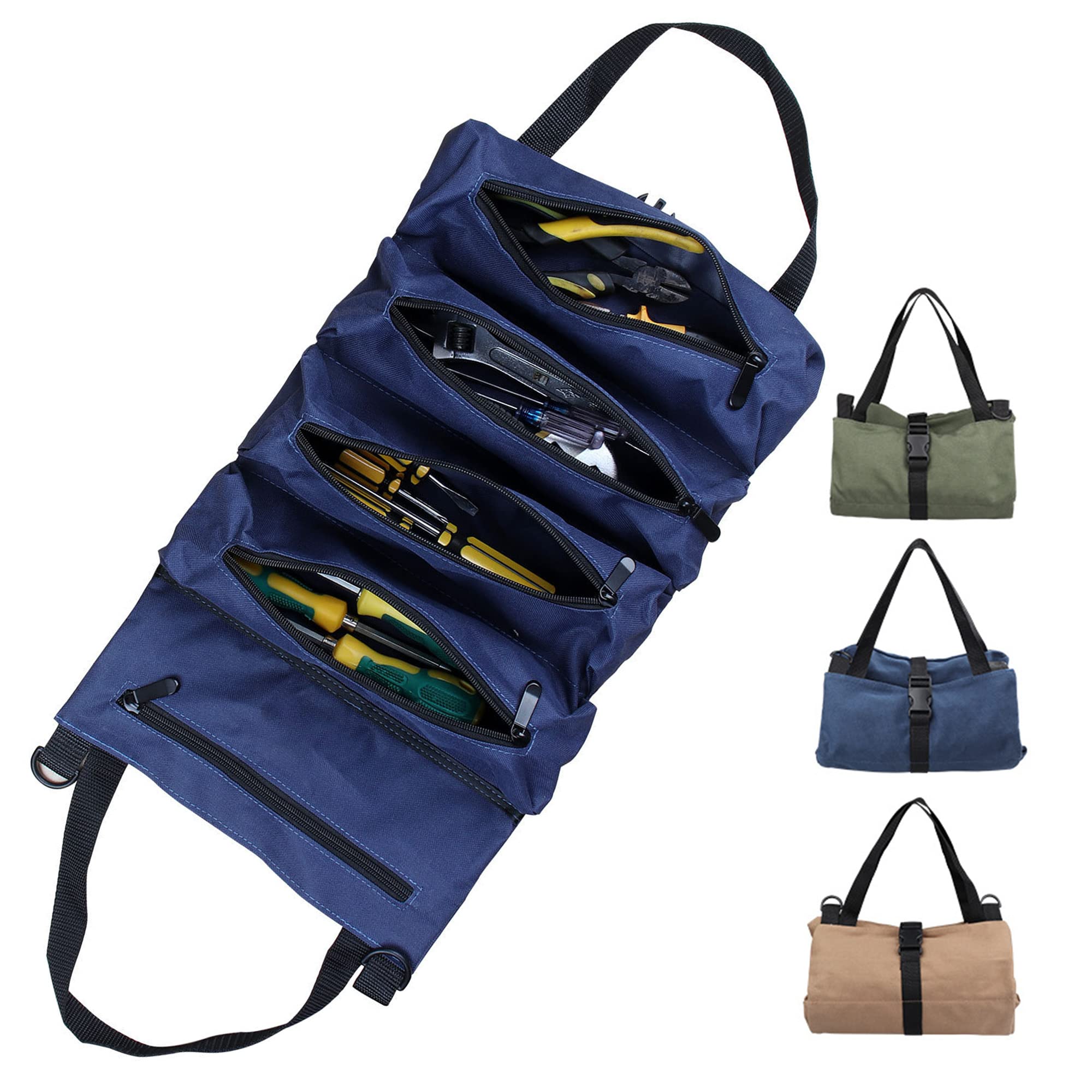 

Тканевая сумка для инструментов с 5 28-см карманами для инструментов для улицы и мотоцикла, складная, компактная, широкая, прочная, водостойкая, многоцелевая для DIY,