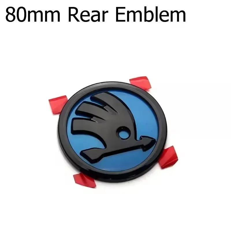 VYRC2 46/80/90mm Car Front Trunk Badge Steering Wheel Sticker for Skoda Logo Rapid Octavia Fabia Yeti Superb 2 3 Kodiaq Karoq