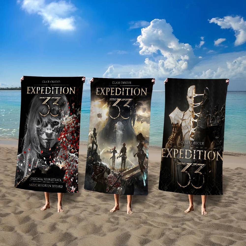 Game Clair O-Obscur E-Expedition 33 Beach Towel Colorful Bath Towels For Girl Microfiber Dry Custom Sand Beach Yoga Spa Gym Pool