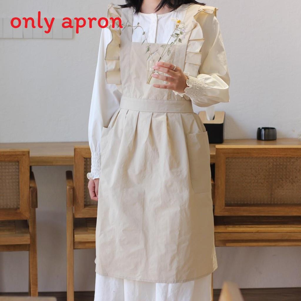Waterproof Cotton Sleeveless Apron With Floral Edges For Cooking And Art Projects