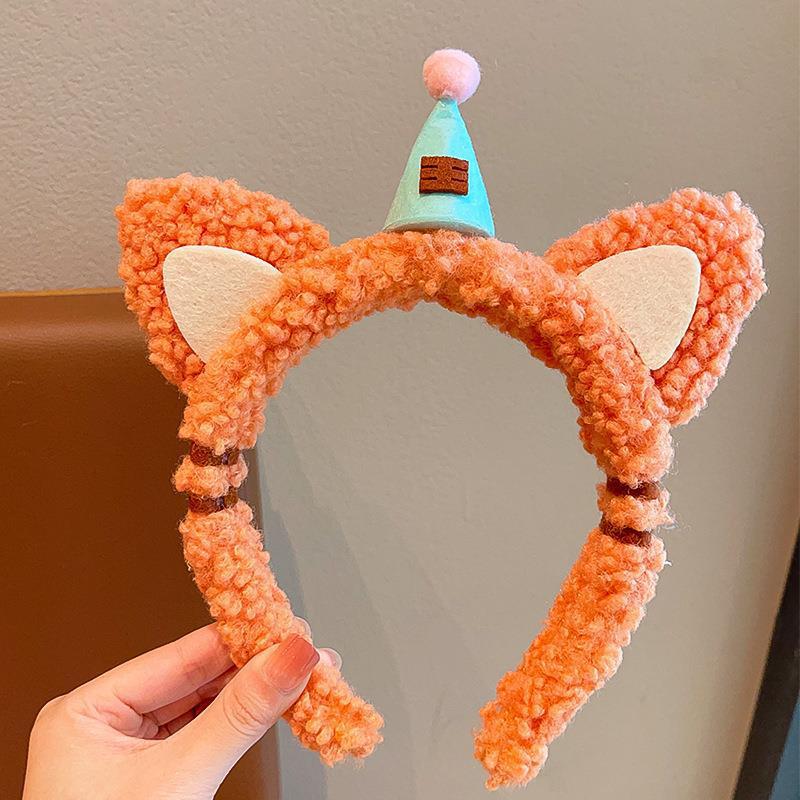 

Cartoon Lamb Wool Bear Headband - Cute Amusement Park & Birthday Photo Prop for Girls
