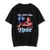 Rapper Tupac Top Streetwear Hip Hop Streetwear Short Sleeve Graphic Print T Shirt Men Women Harajuku Y2K Fashion Loose Oversized Summer New Tee