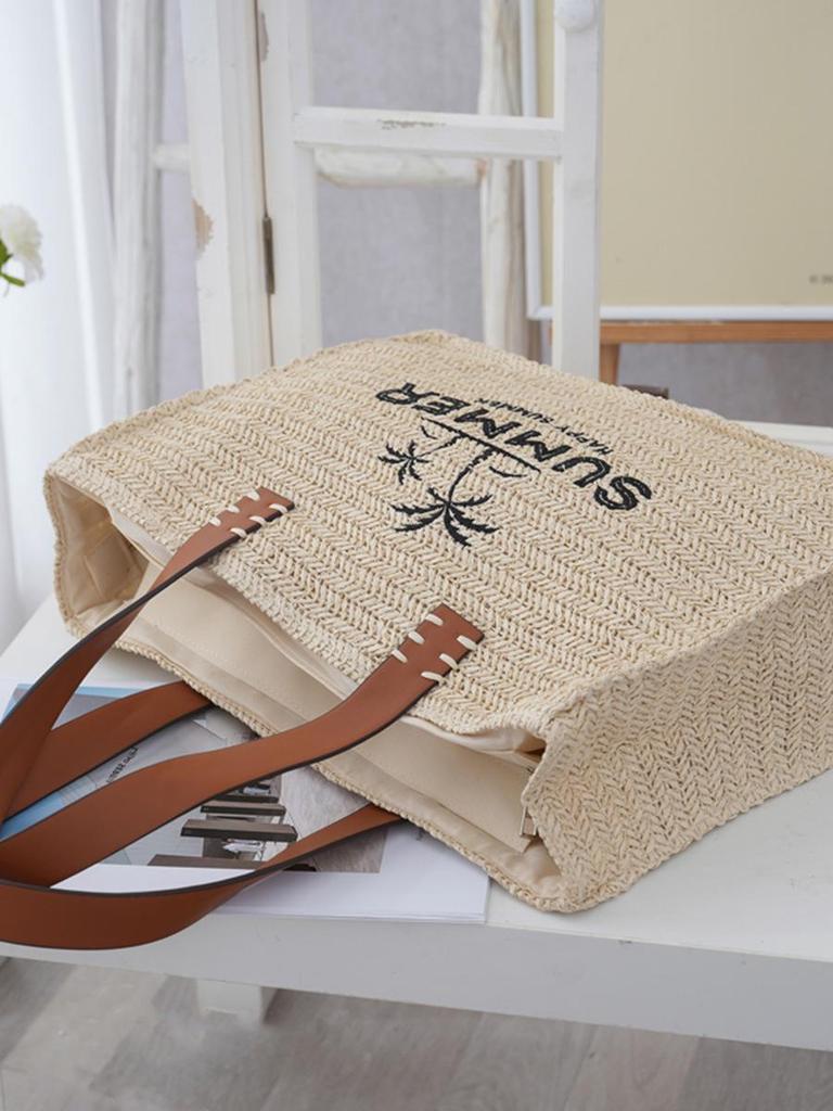 2025 New Fashion Large Woven Straw Tote: Women's Beach & Vacation Bag