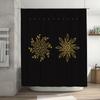 Vintage Gold Leaf Shower Curtain Waterproof Fabric Print Home Decor Bathroom Hanging Shower Curtains for Wet Rooms Black with Fl