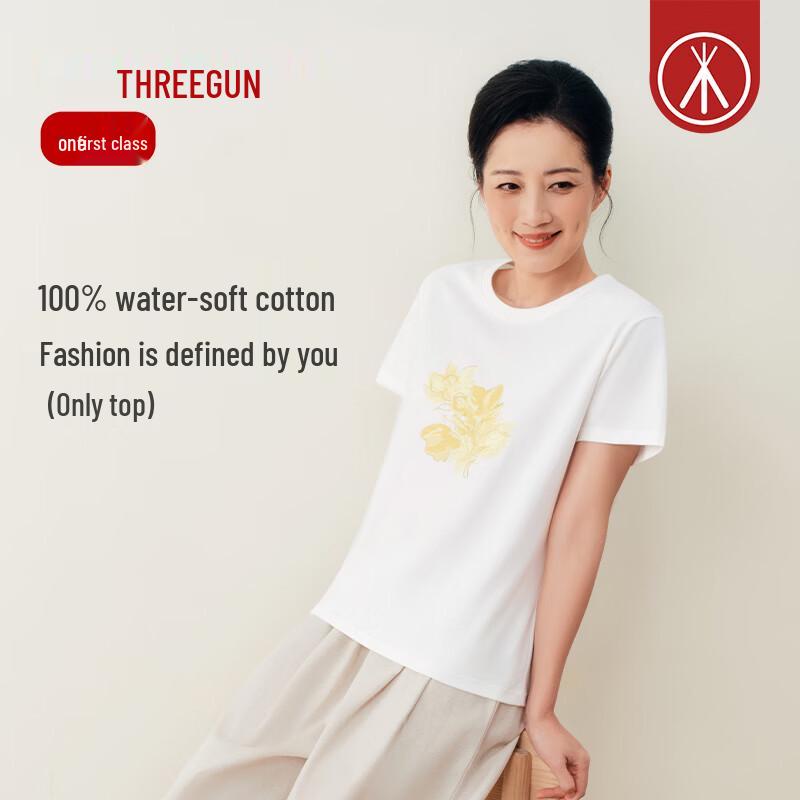 Женская хлопковая футболка с коротким рукавом и принтом Sanqiang XL