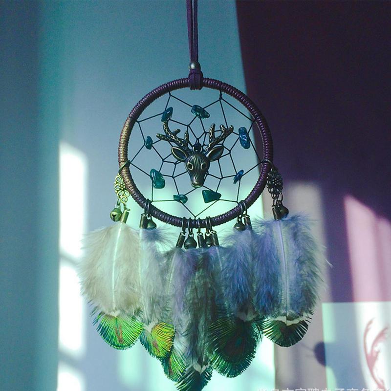 Car Charm For Rear View Mirror Feathers Car Mirror Decor Car Ornament Decoration Retro Car Rear View Mirror Accessories Car