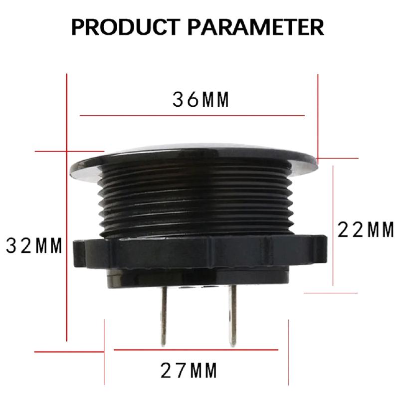 Dc 12V-24V Led Mini Round Digital Voltmeter With Touch On Off Switch Meter Tester For Car/Motorcycle/Motorboat/Truck Refit