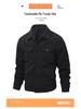 Men's Retro Corduroy Lapel Jacket - Spring/Autumn Workwear, Solid Color, Middle-Aged American Style