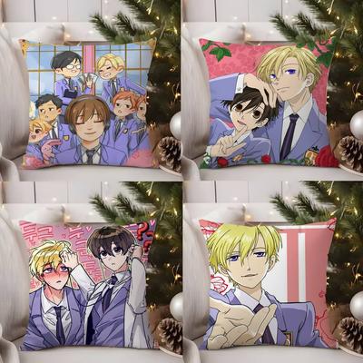 O-Ouran High School Pillow Case Sofa Living Room Bedroom Double-sided Printing Square Cushion Nap Time Cushion Cover