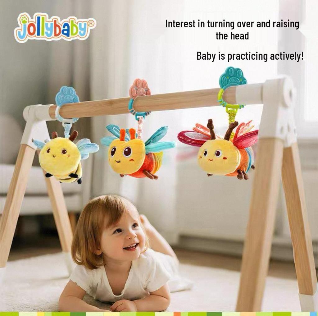 Jollybaby Soothing Insect Fly Plush Stroller Toy & Crib Mobile for Infants 0-1
