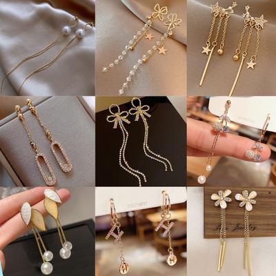 Long Tassel Earrings Women's Korea Dongdaemun Design Sense Versatile Earrings