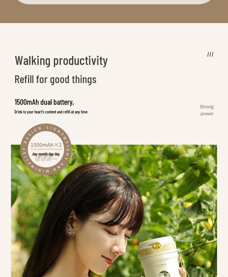 CEOOL Miss President Hordozható Mini Multifunkcionális Gyümölcscentrifuga és Jégzúzó