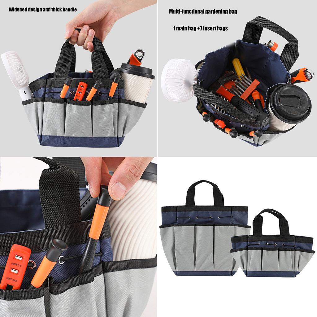Large Capacity Gardening Tool Bag With Multiple Pockets Waterproof Oxford Fabric For Outdoor Garden Storage Organization
