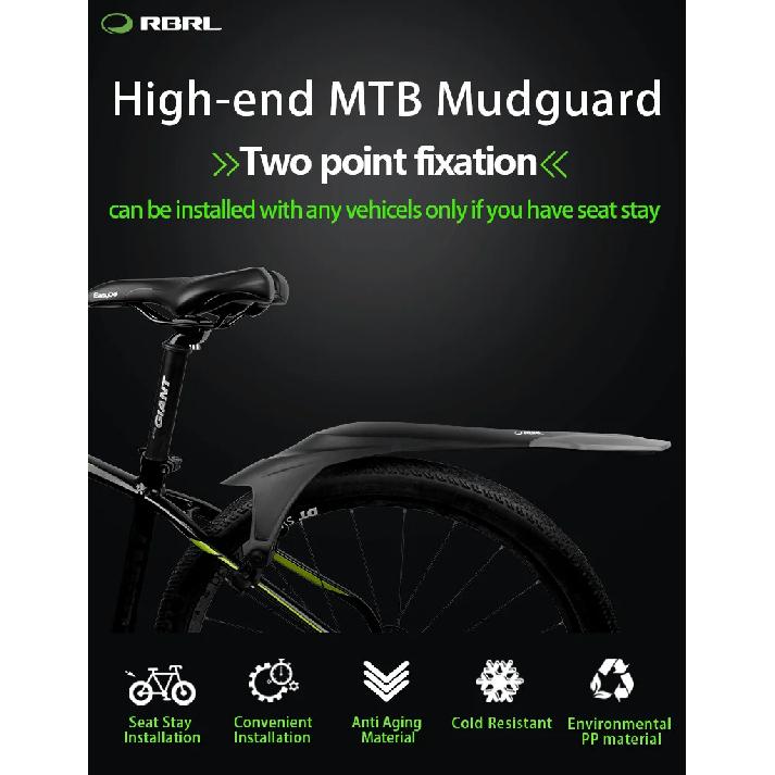 RBRL Bicycle fender Wings for Bicycle 29 Mud Flaps for Bicycle Mountain Bike Fender Quick Release 24 to 29 Inch Mtb Accessories
